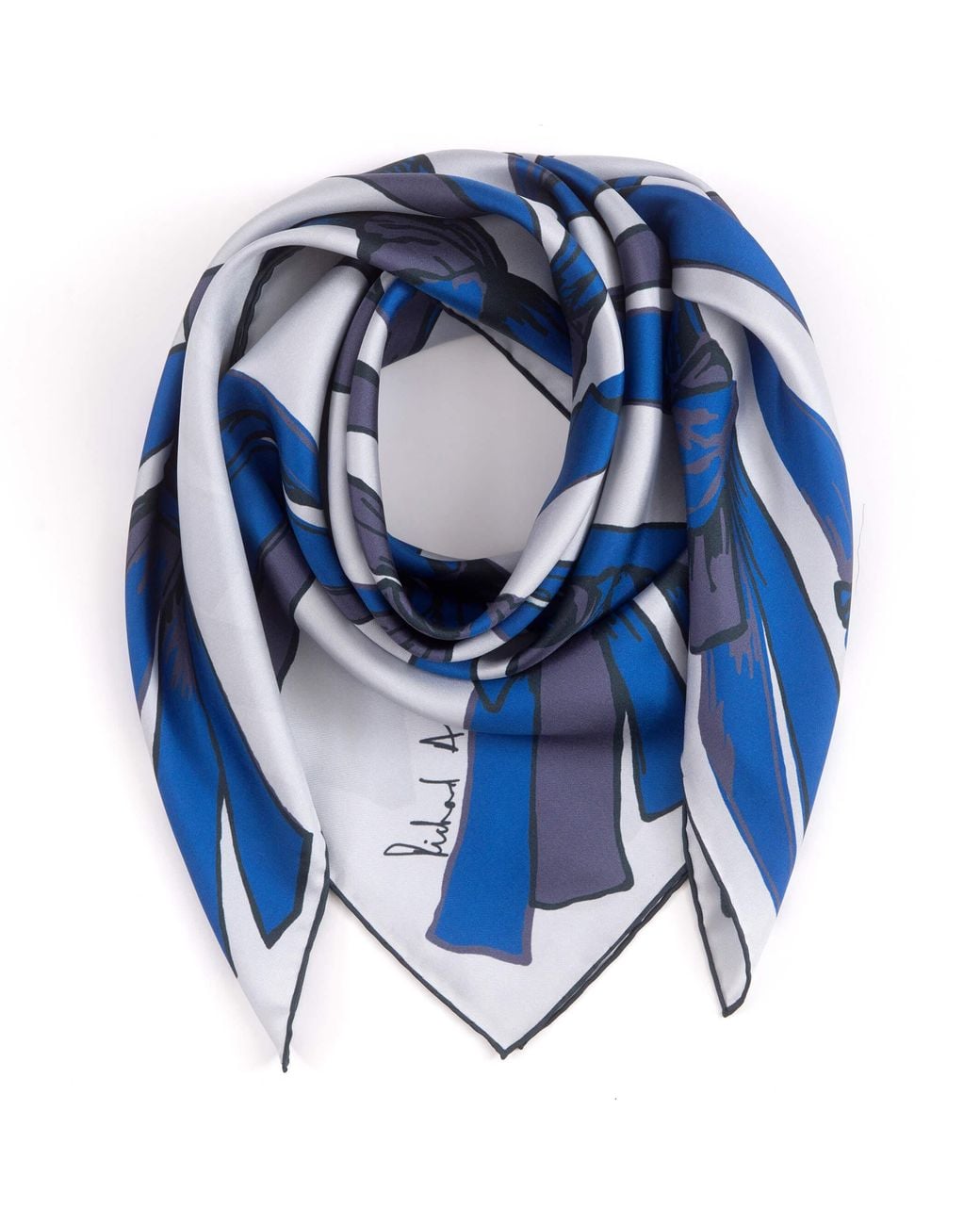 Richard Allan London Blue Nexus Silk Scarf