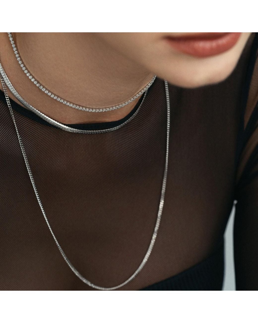 BY EDA DOGAN Metallic Paris Curb Chain Necklace