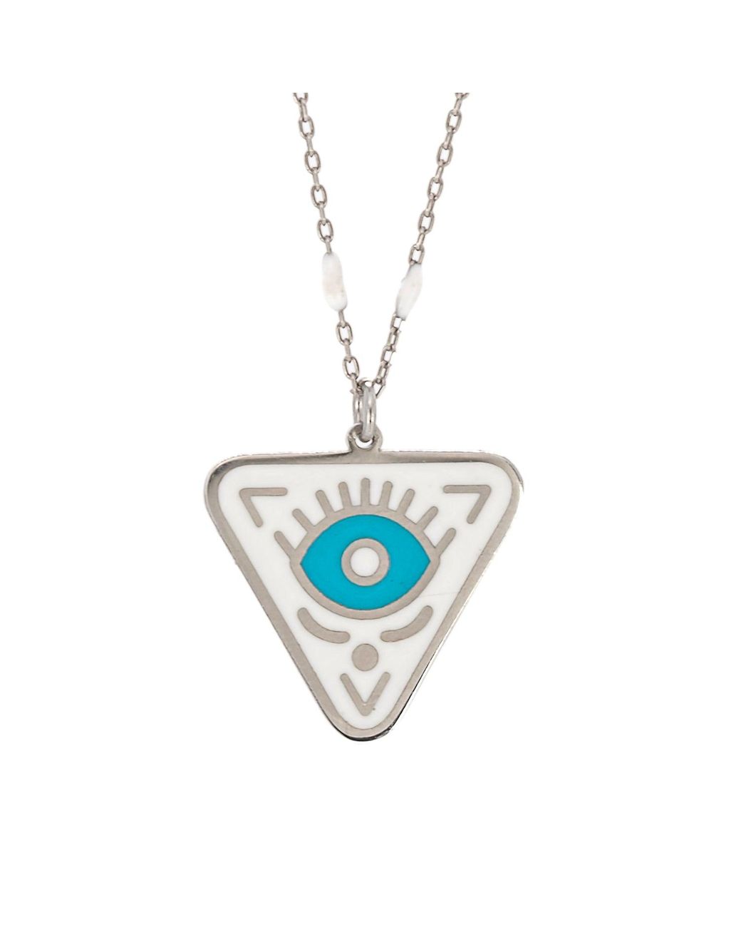 Ebru Jewelry Blue Calming Evil Eye Sterling Silver Necklace