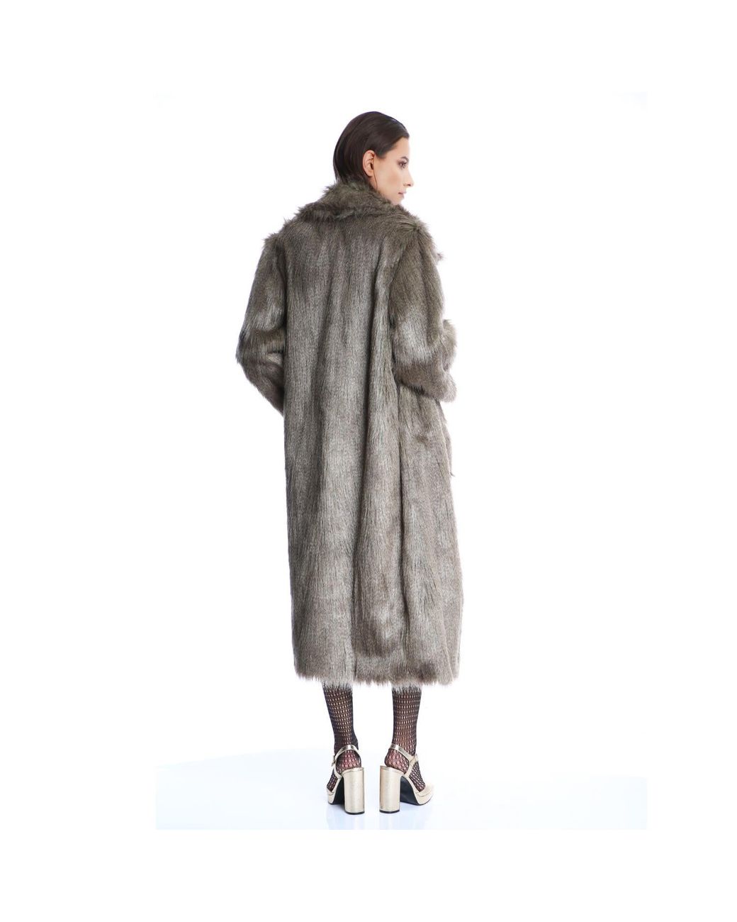 Silvia Serban Green Long Hair Fur Coat/Vest
