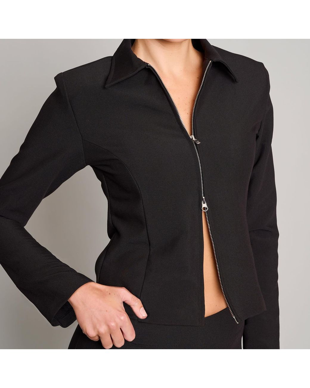 Love and Nostalgia Black Motor Running Zip Jacket