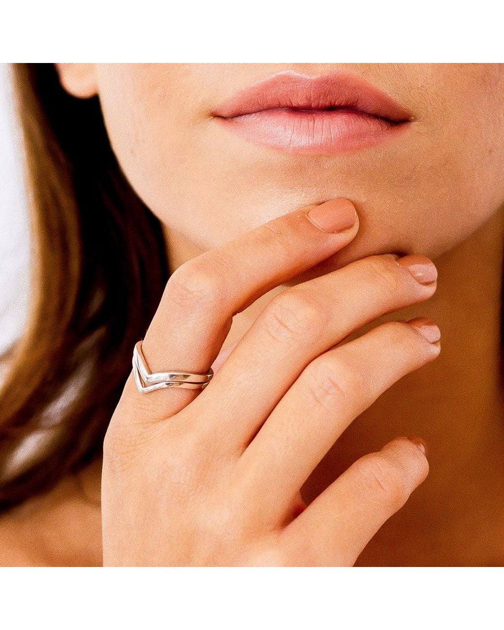 Charlotte's Web Jewellery White Rana Silver Stacking Ring