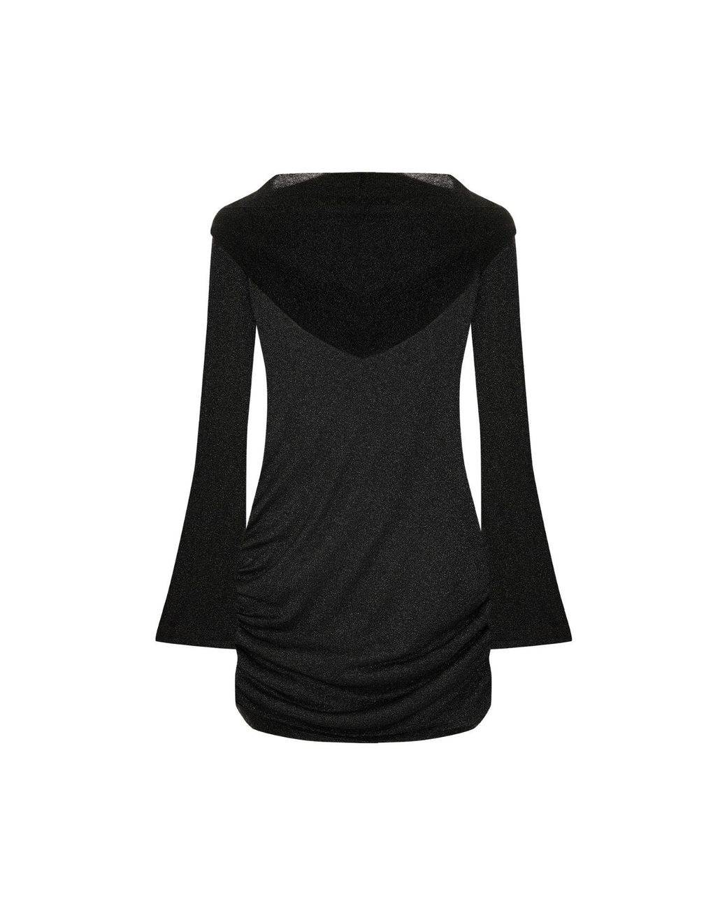Pcfg Black The Solar Reflections Hooded Sheer Draped Beach Dress