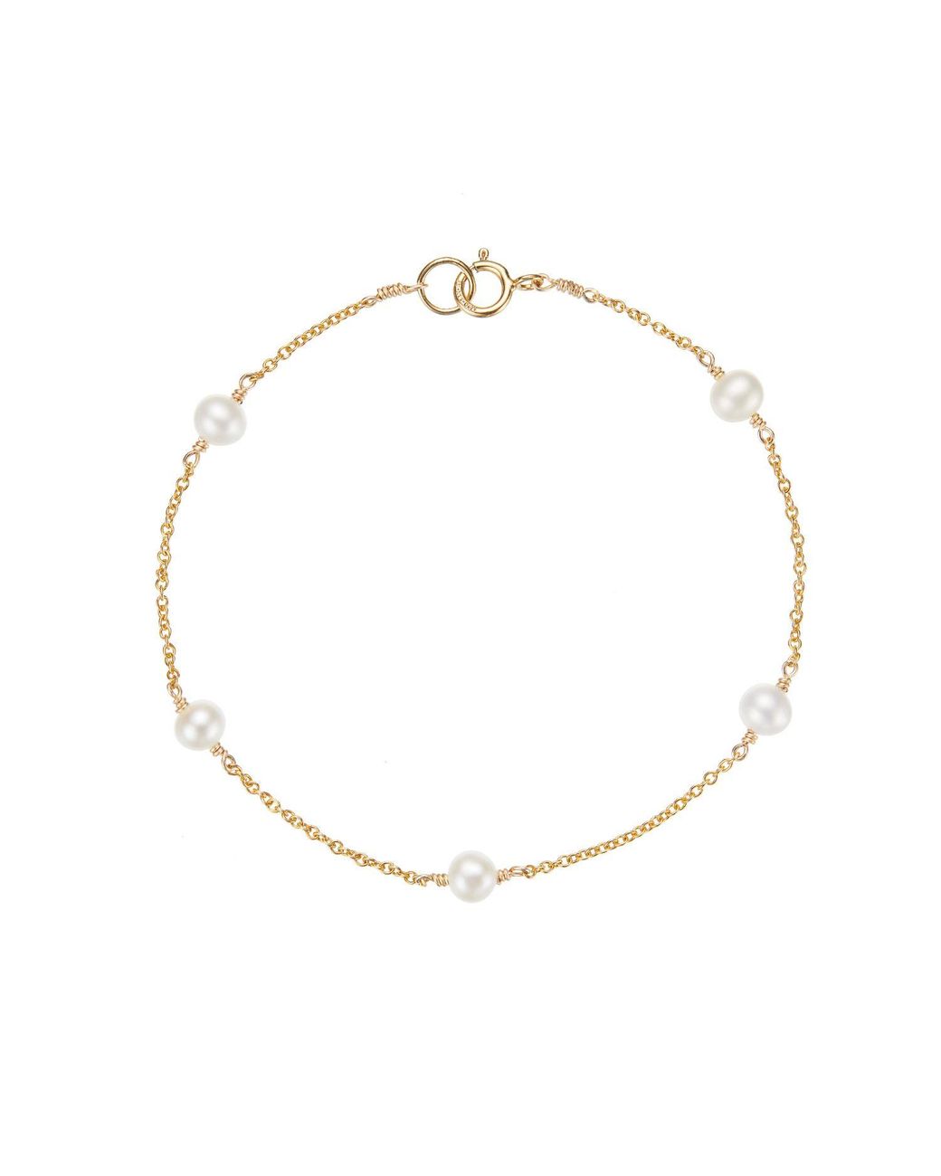Lily & Roo Metallic Five Pearl Bracelet