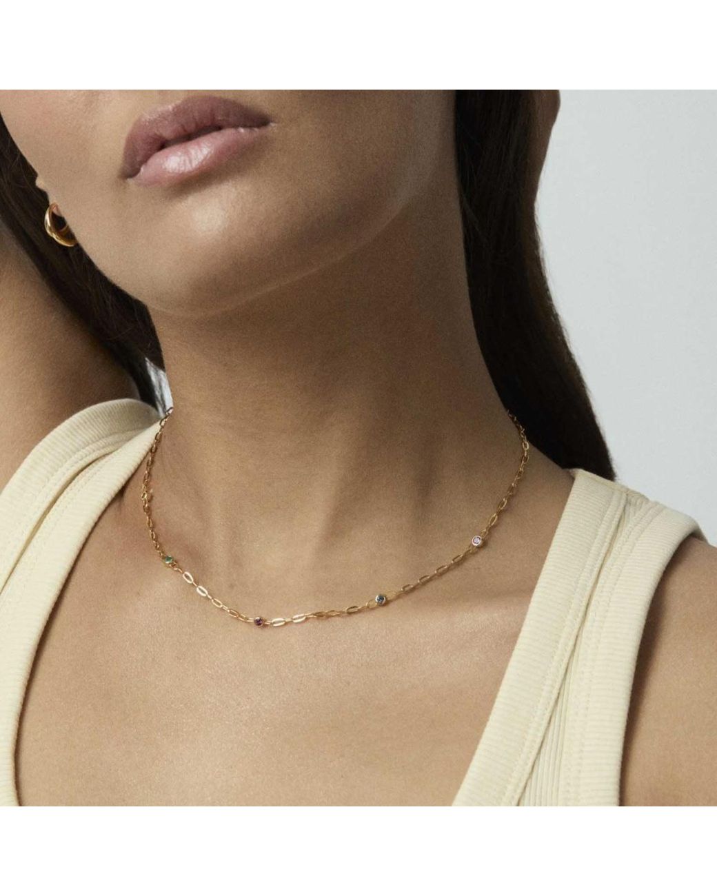 Dinny Hall Metallic Gemstone Chain Necklace