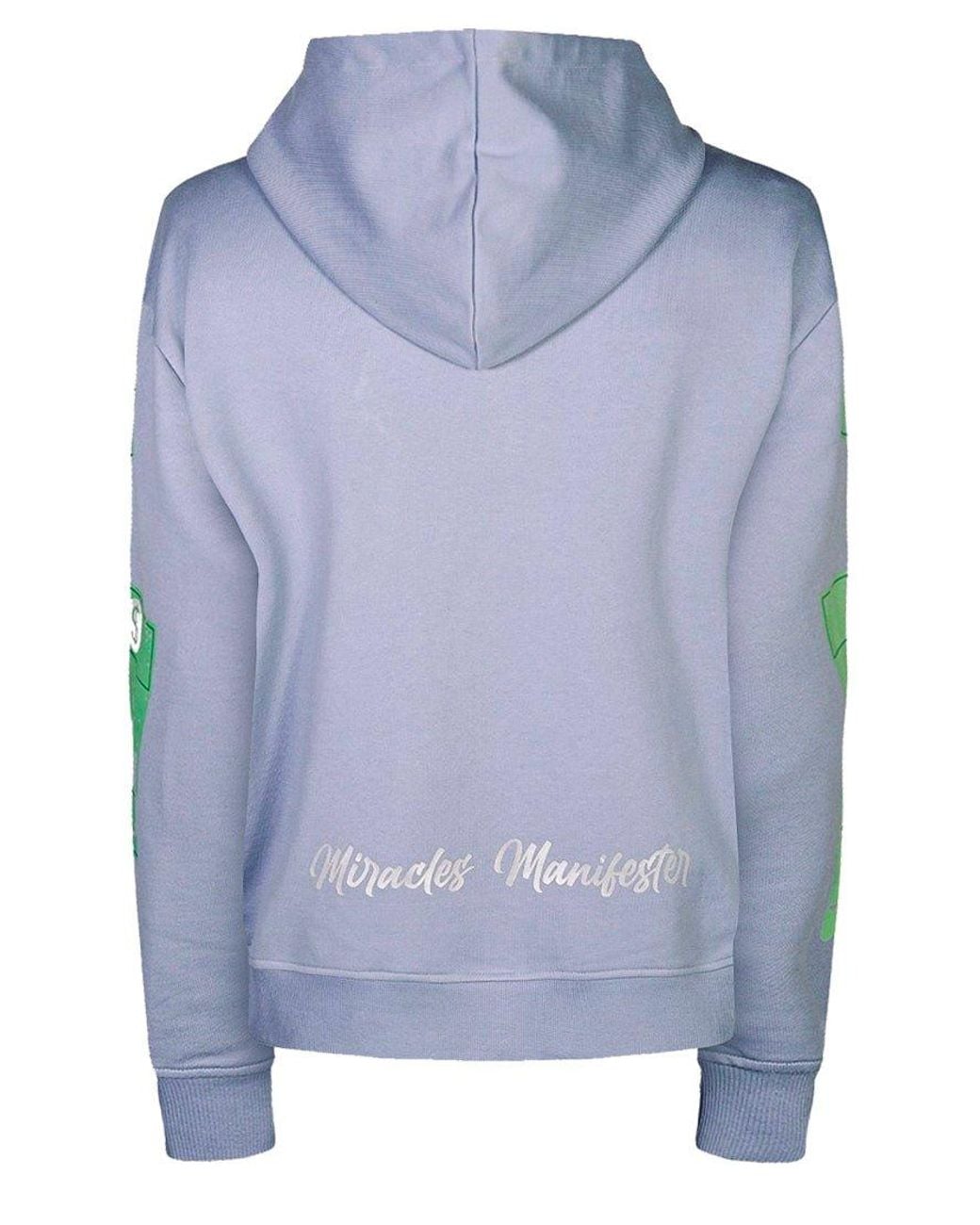 Miracles Manifester Blue Inspirational Affirmation Hoodie With Reflective Design