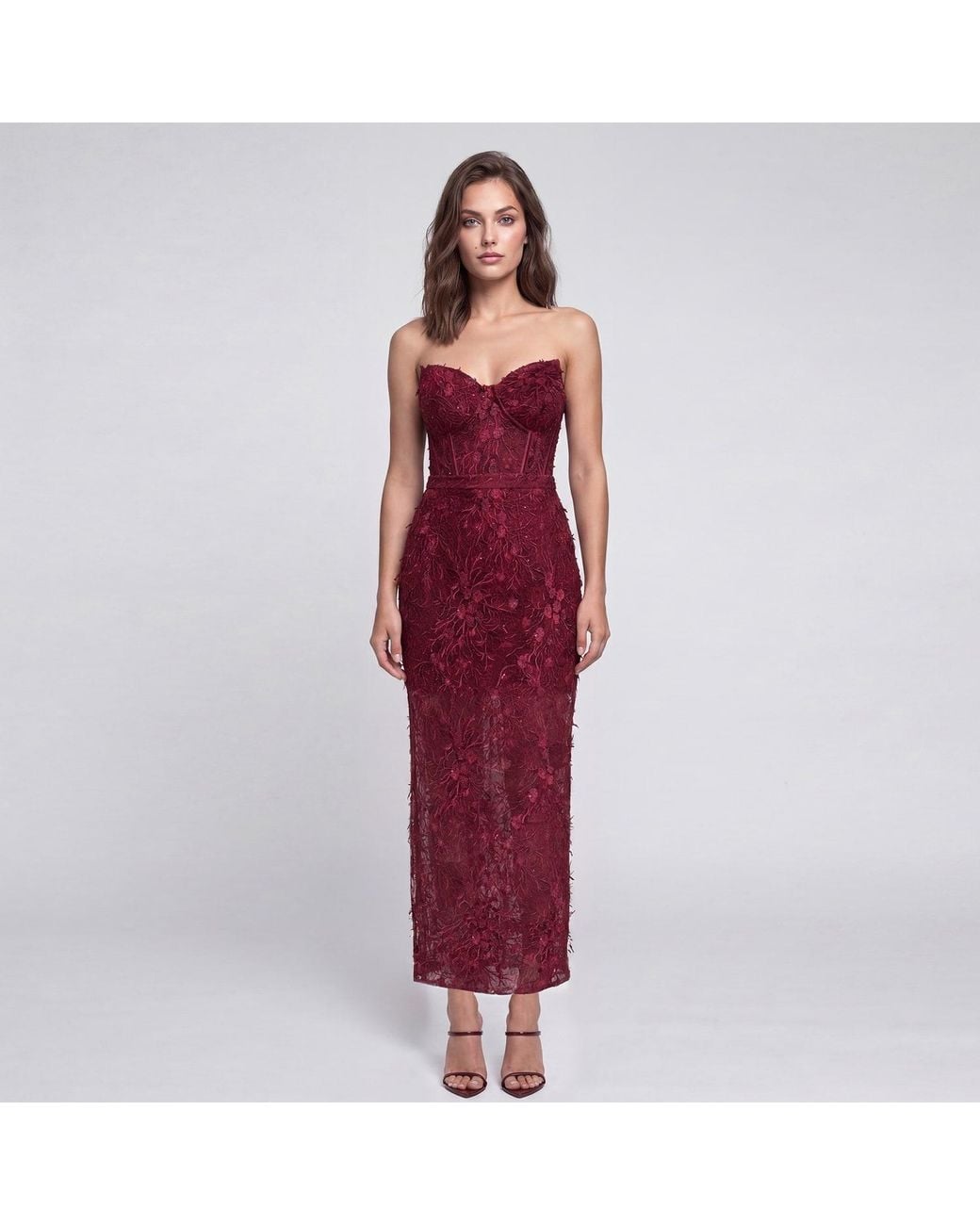 Angelika Jozefczyk Red Catrice Lace Corset Top Burgundy