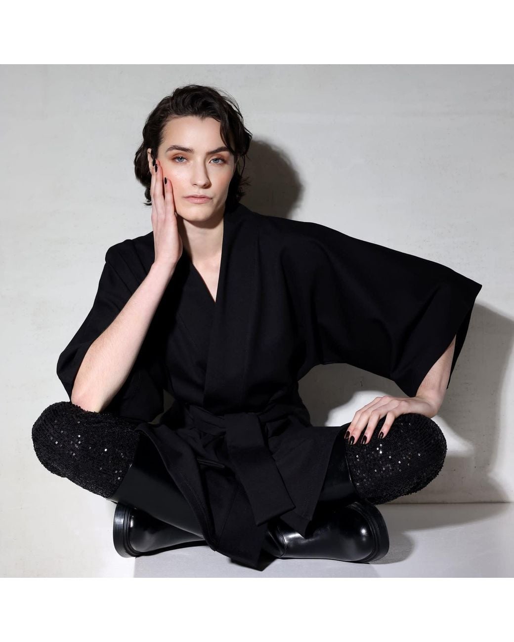 Nola Black Kimono Jacket
