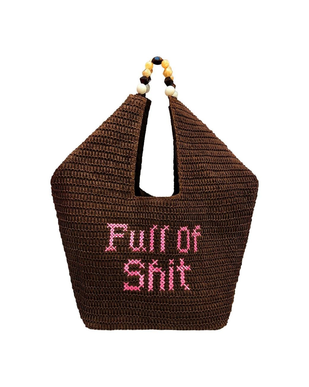 Lilly Loves Brown Full Of Shit Oversized Beach Bag