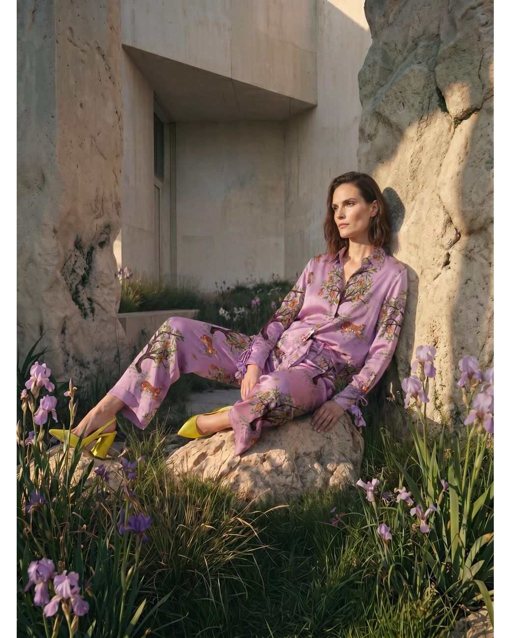 Ashaki Pink Lilac Shanti Tiger Long Sleeve Shirt
