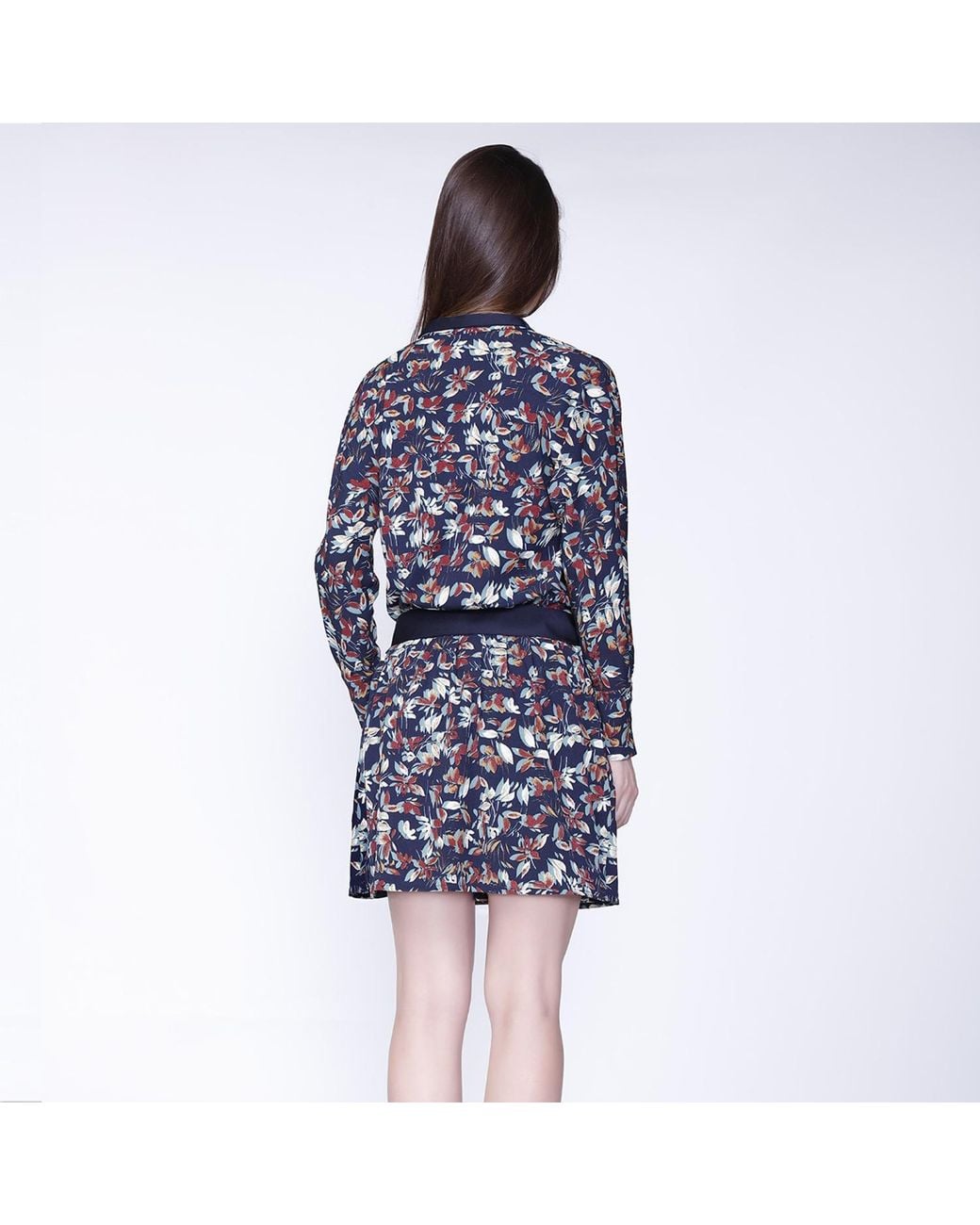 Smart and Joy Black Leaves Print Tunic Dress