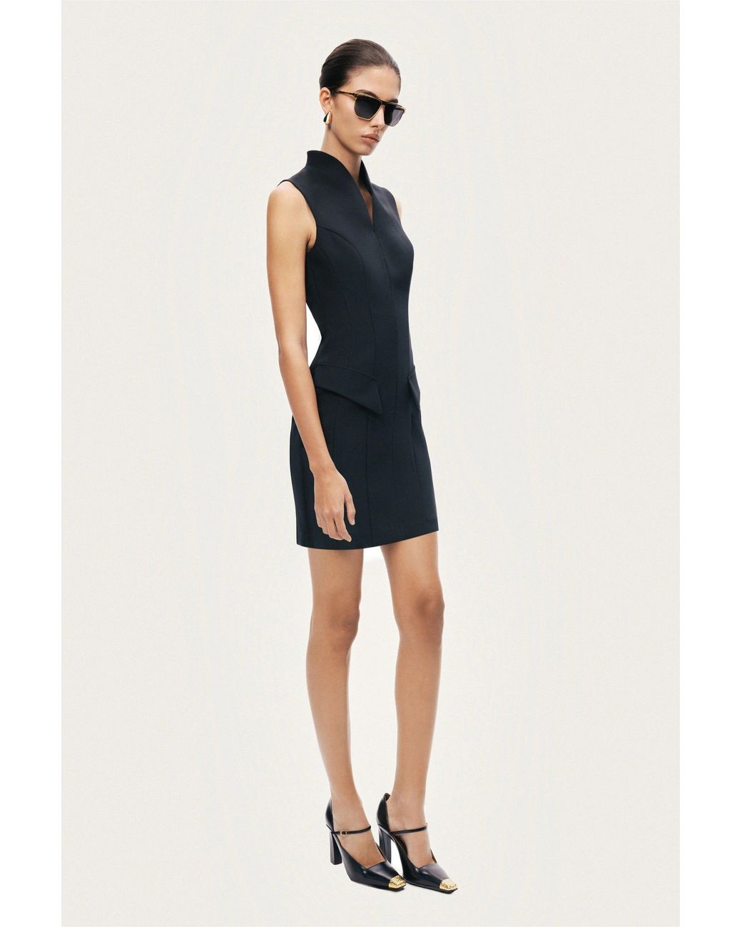 Nocturne Black Tailored Mini Dress