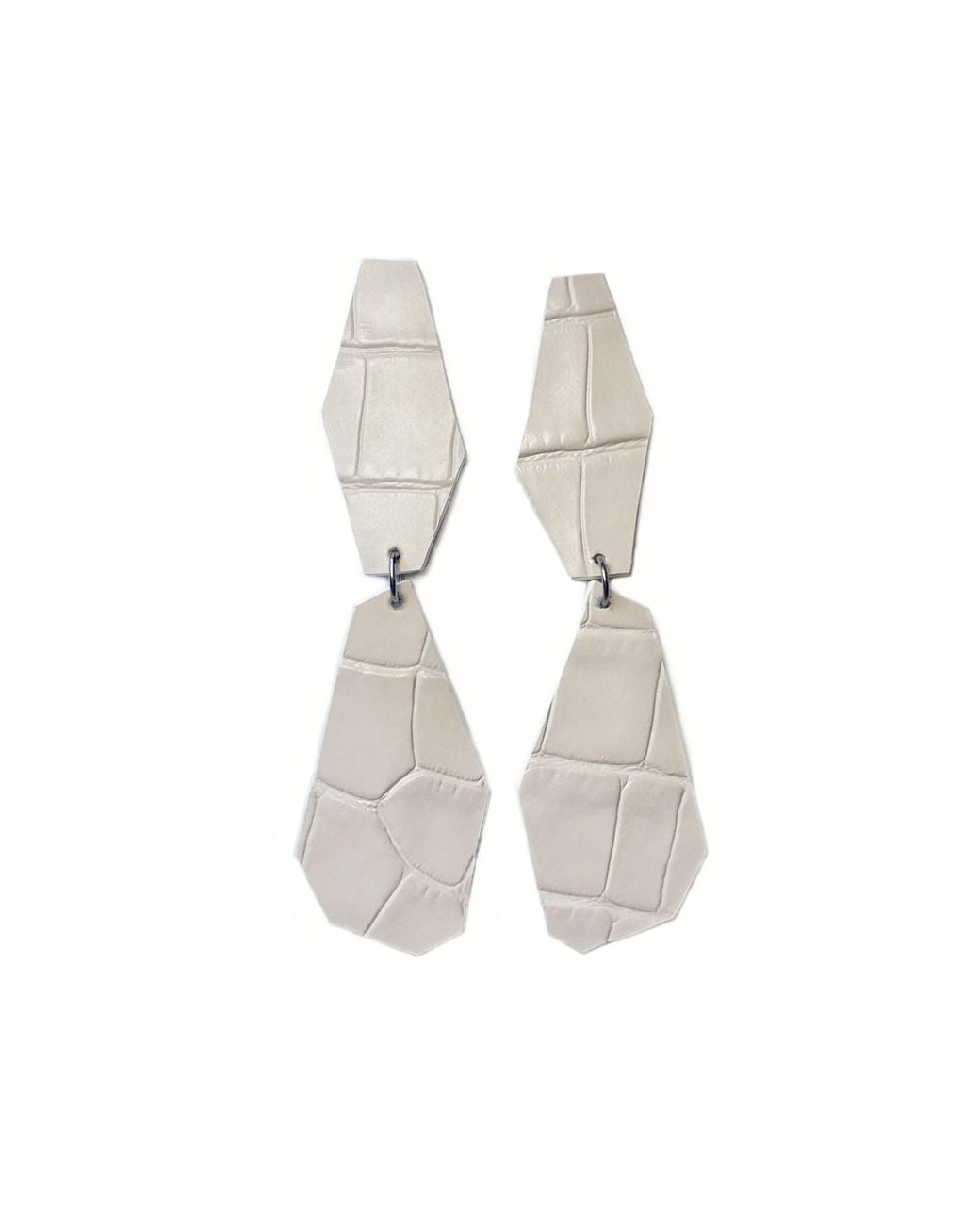 WAIWAI White Geometric Goddess Earrings Ivory