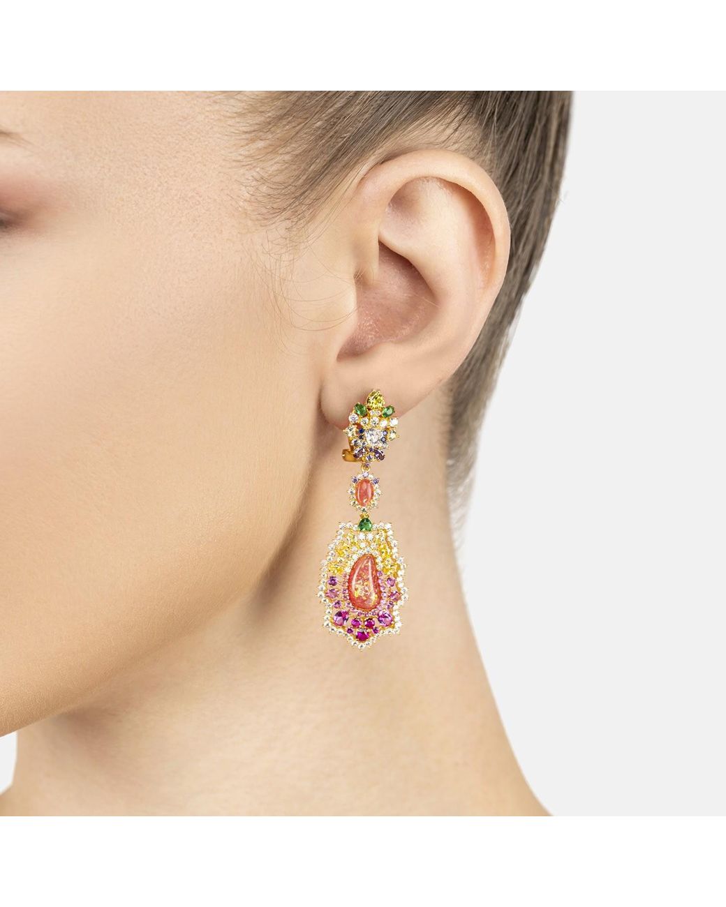 Latelita London White Frida Opal Drop Earrings