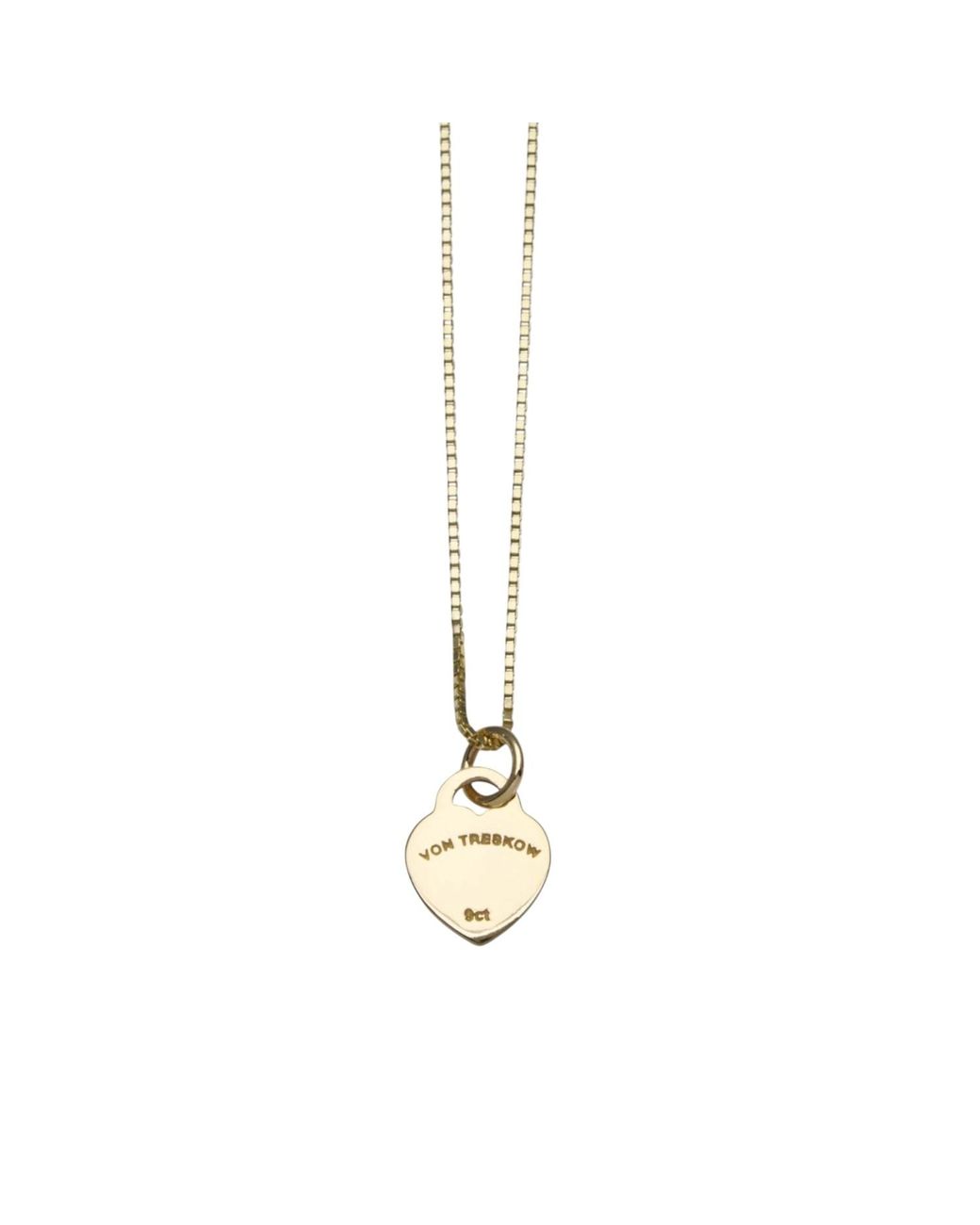 Von Treskow Metallic Box Chain Vt Heart Necklace