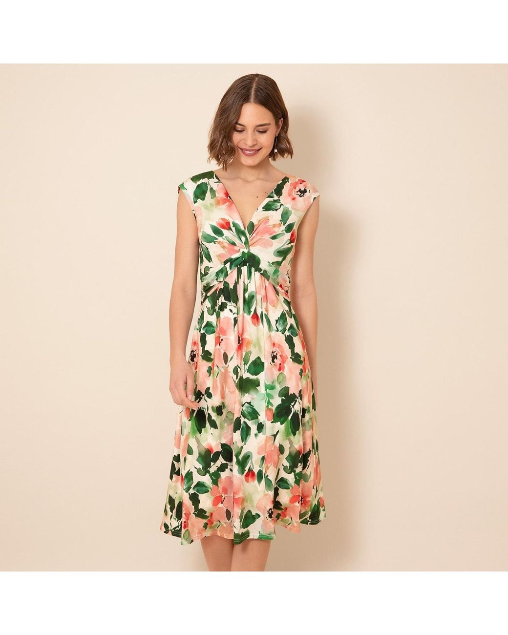 Alie Street London Green Renee Knot Dress Peony