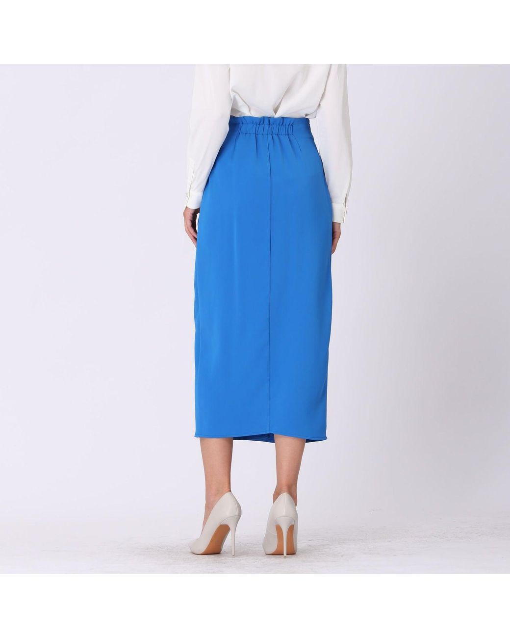 Smart and Joy Blue Wrap Skirt Tied On Side