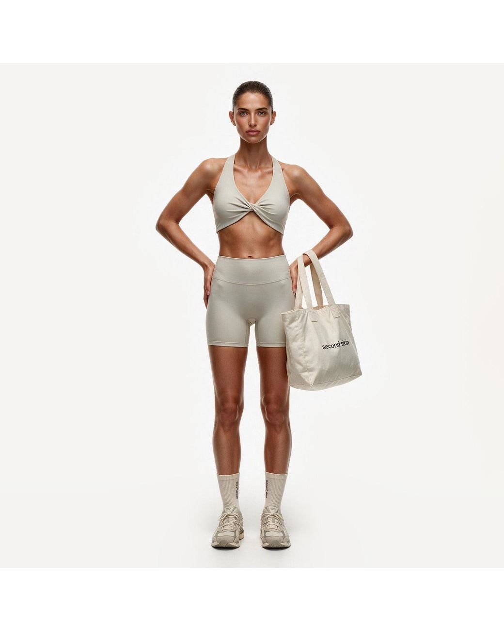 Second Skin Solution White Second Skin Studio Biker Shorts Ivory