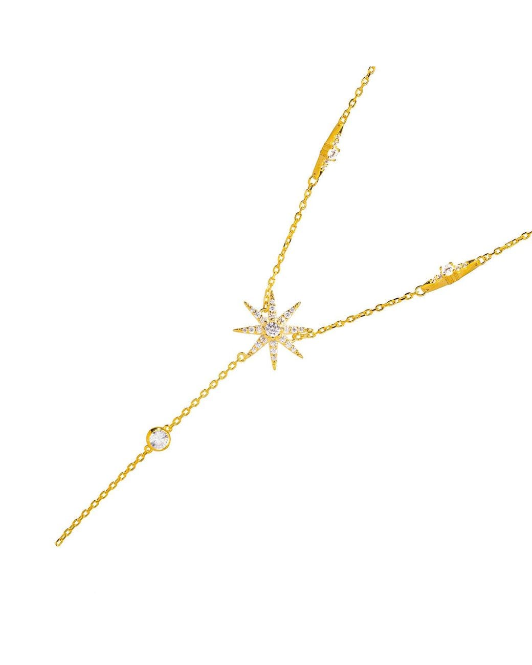 Ebru Jewelry Metallic Stellar Radiance & Diamond Necklace
