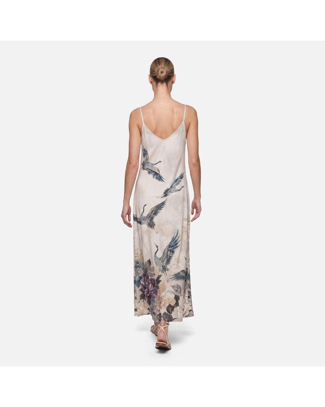 Aloha From Deer White Flying Cranes Maxi Dress