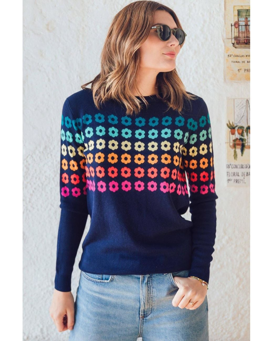 Sugarhill Blue Rita Jumper, Flowers