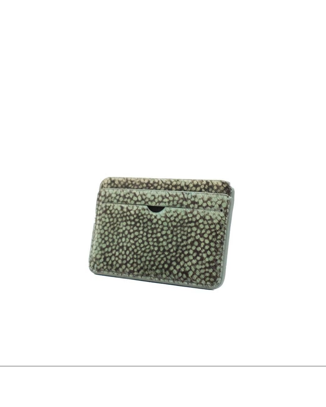 godi. Green Hair-On Hide Leather Cardholder – Slim Cowhide Wallet