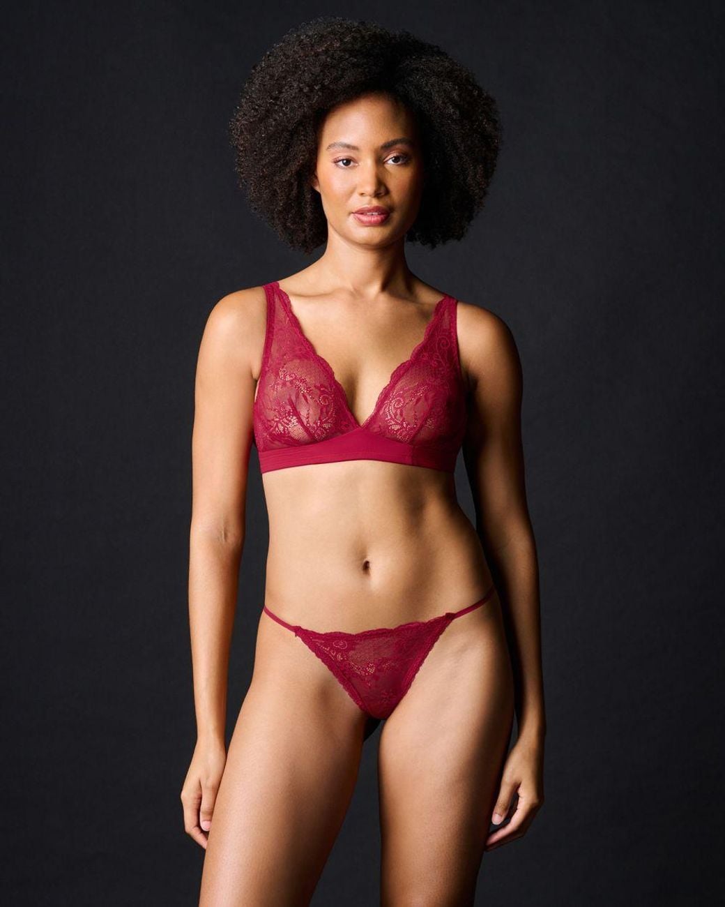 Journelle Red Sapna Plunge Bralette Claret