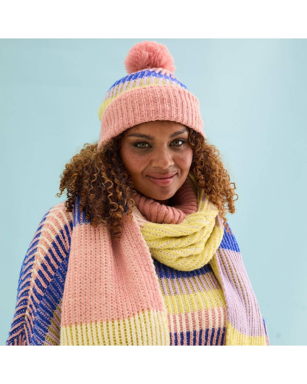 Cara & The Sky Multicolor Leia Stripe Oversized Scarf
