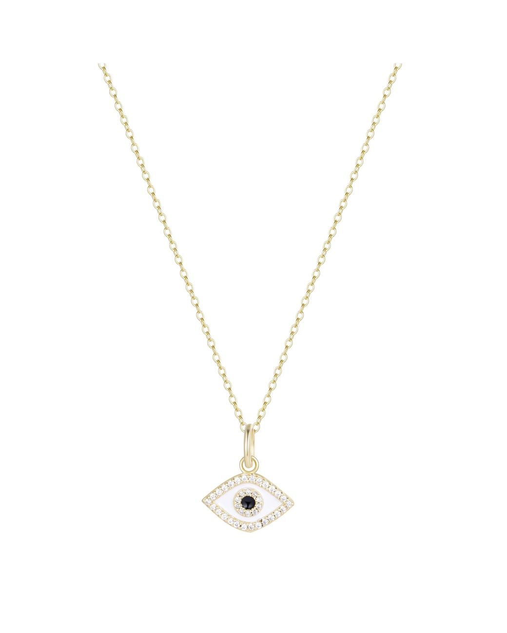KAMARIA Metallic Evil Eye Enamel Charm Necklace