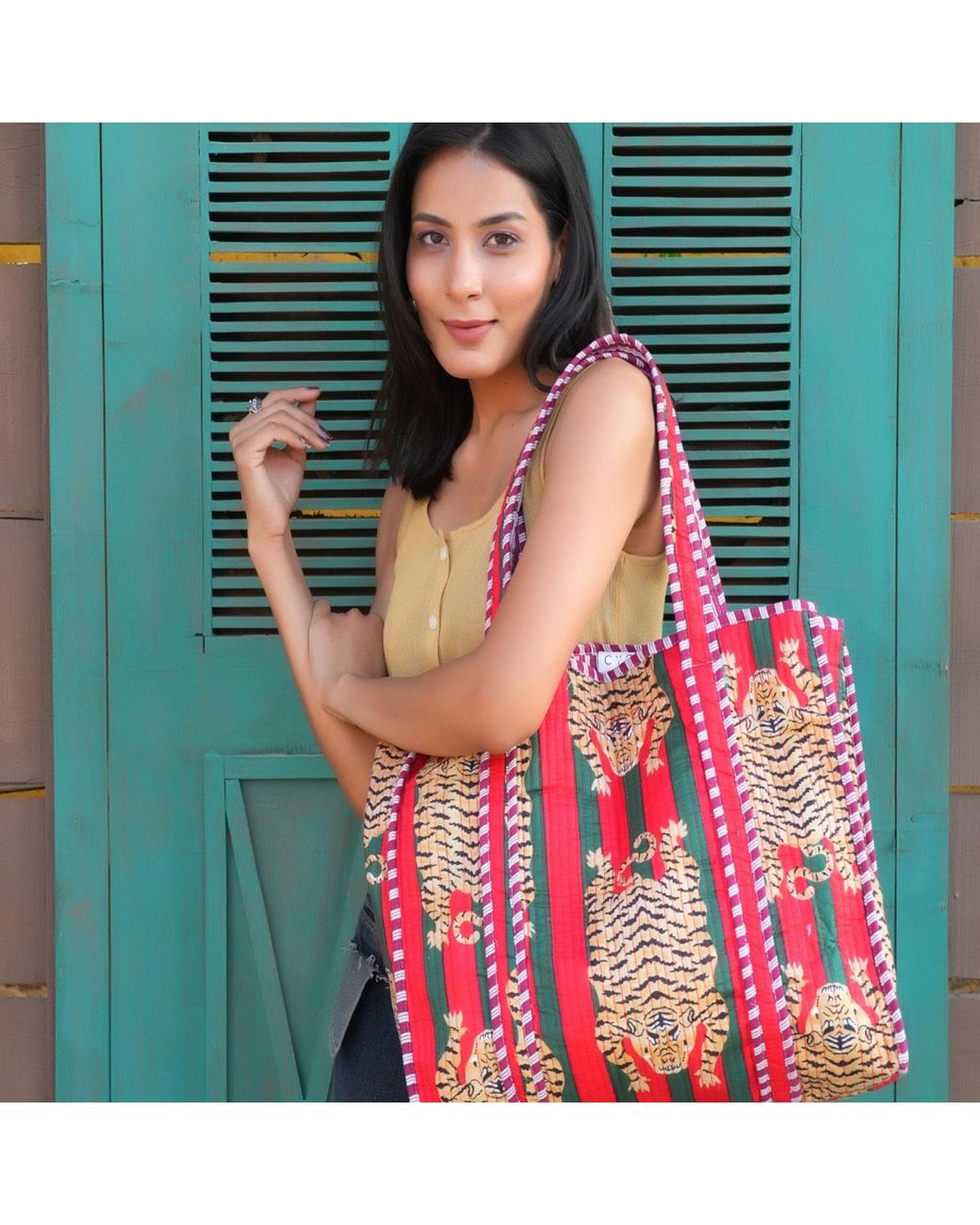 Conscious Yoga Collective Red The Ultimate Tibetan Tiger Tote