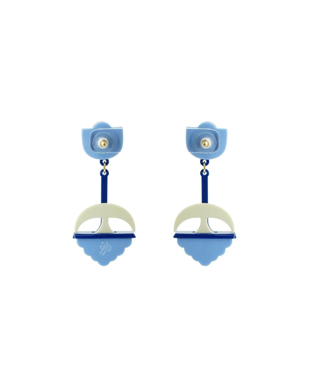 Gissa Bicalho Blue Handmade Acrylic Earring Filianto Burgundy