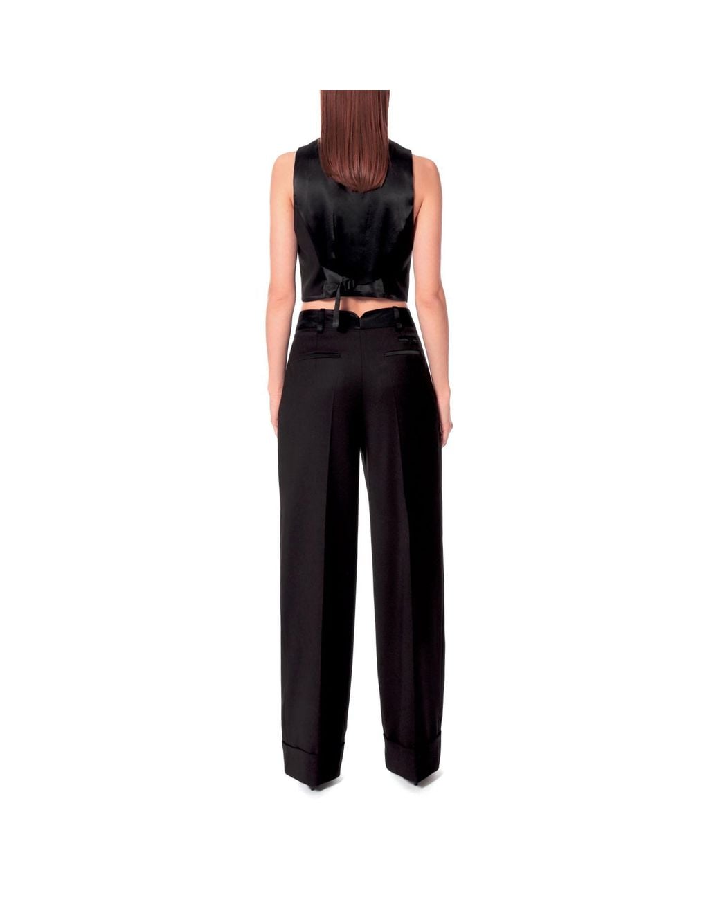 AGGI by HALEWSKI Black Frankie Fashion Wide Trousers