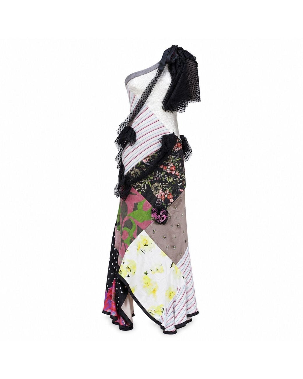 Miro Misljen White Patchwork Reverie Maxi Dress