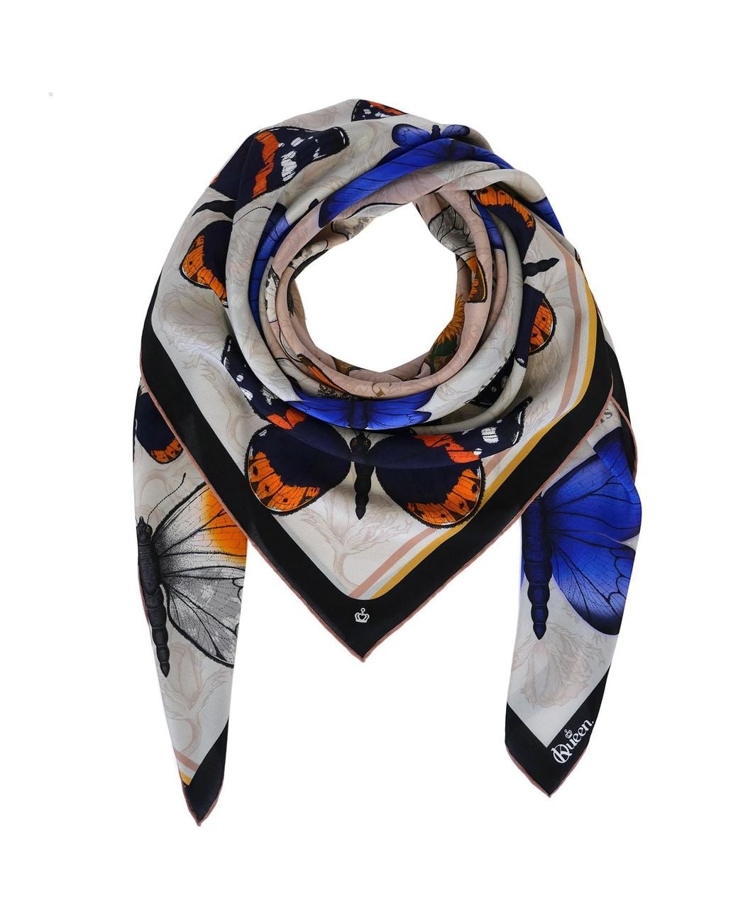 Kueen Blue Silk Scarf