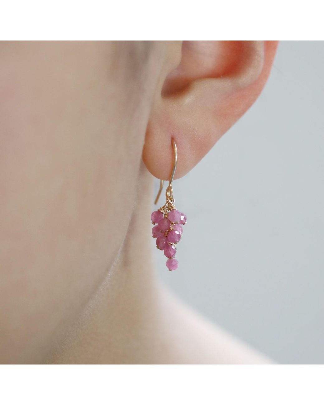 MOUNIR LONDON Pink Tourmaline Cluster Earrings