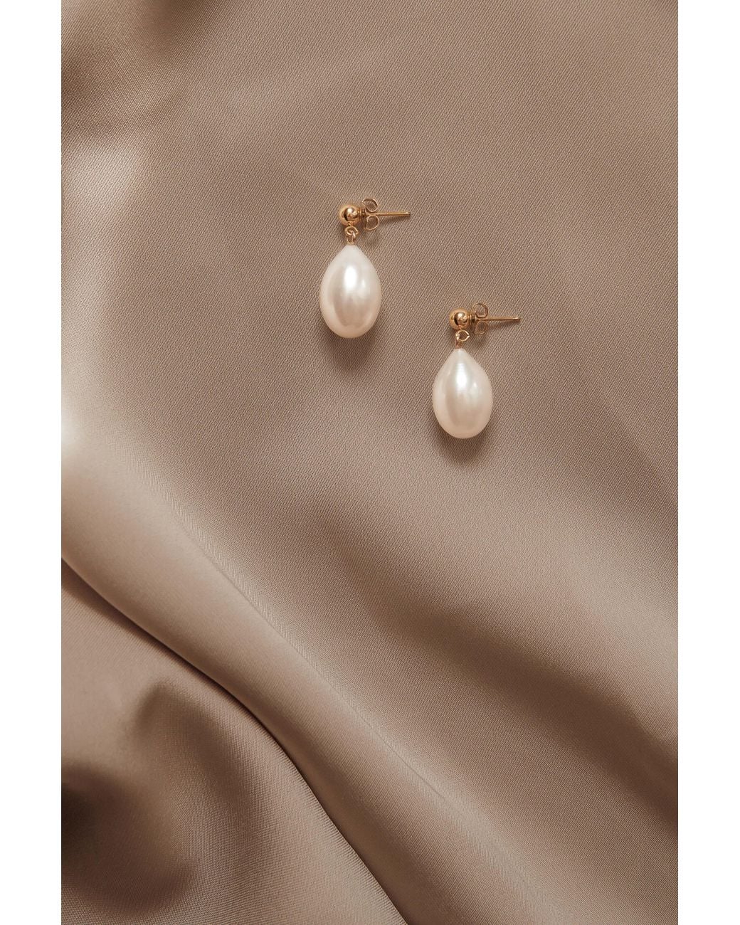 Katy Faye White Giulia Pearl Earrings