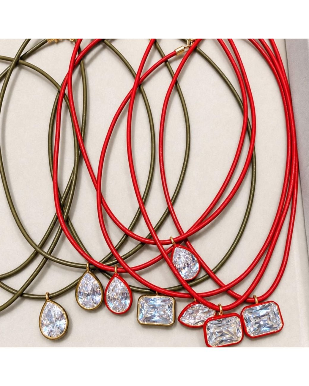 SHYMI Red Color Cord Pendant Necklace