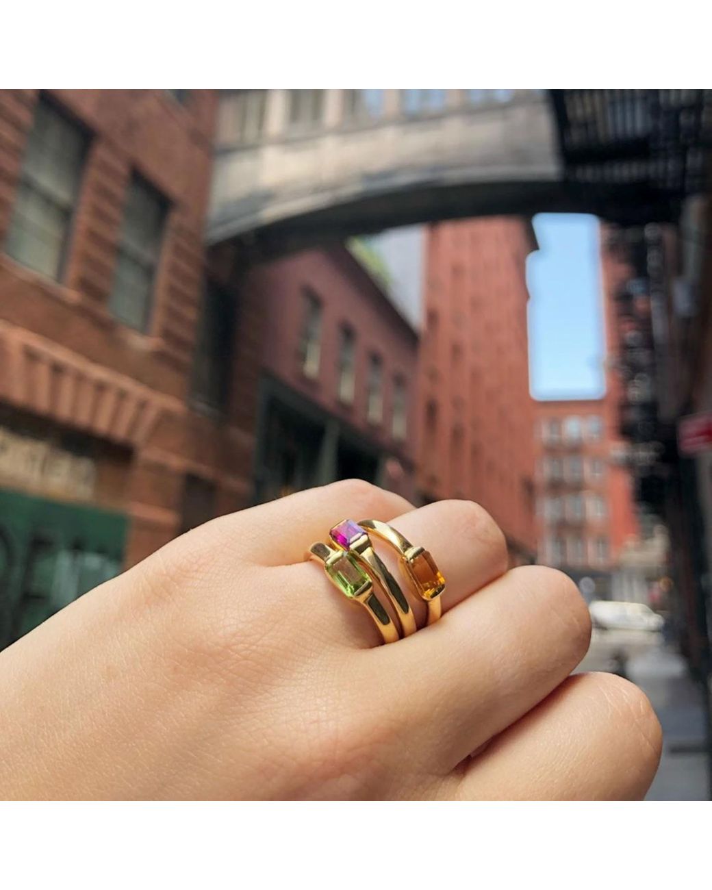 Preeti Sandhu Metallic Plated Stone Ring