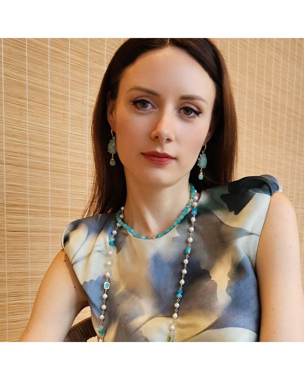 Farra Blue Amazonite Minimalist Short Necklace