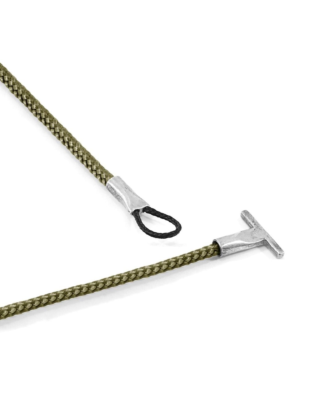 Anchor and Crew Metallic Khaki Cambridge & Rope Bracelet for men