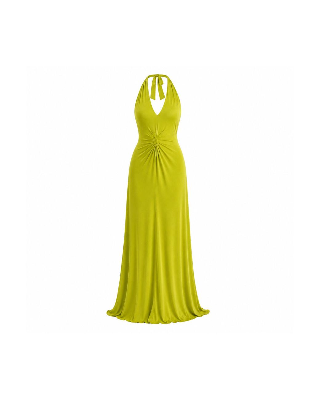 Maison De Gala Yellow Sienna Lime Halter Dress