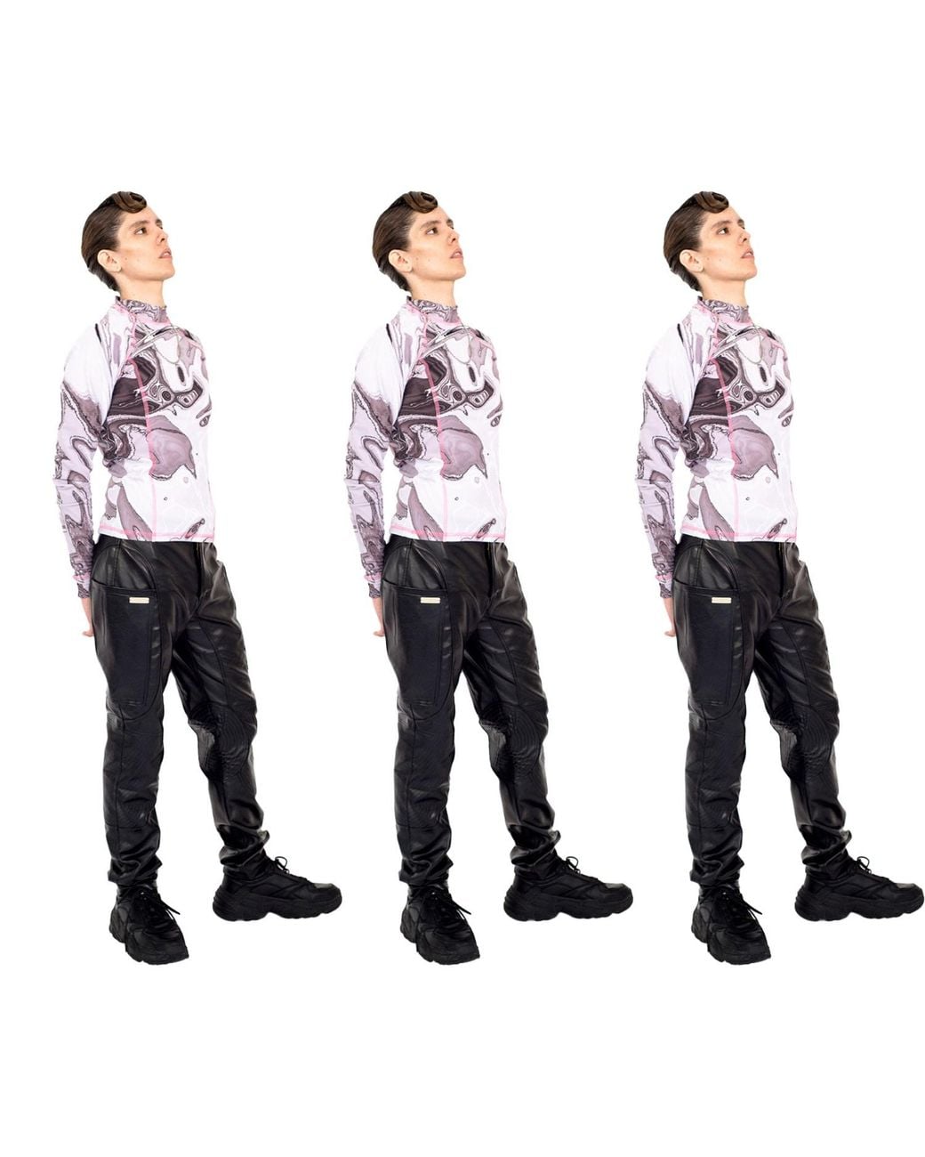 Paloma Lira Black Plastic Moto Pants for men