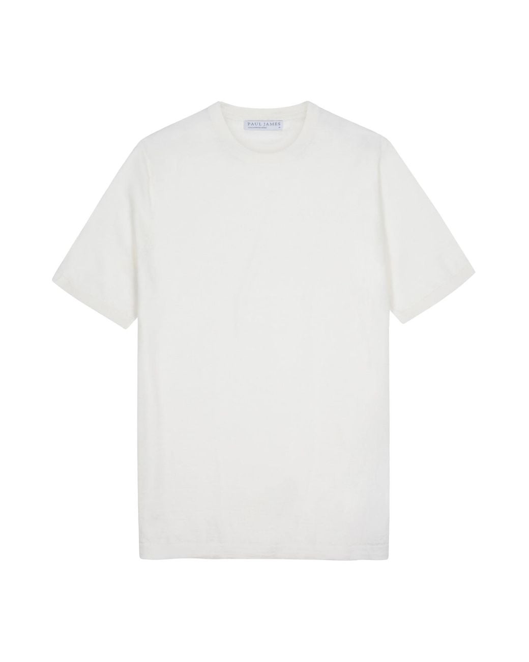 Paul James Knitwear White Superfine Merino Wool Illario Knitted T-Shirt for men