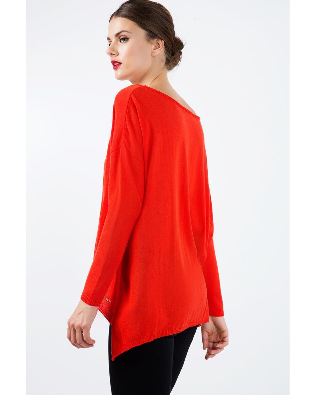Conquista Red Loose Knit Top