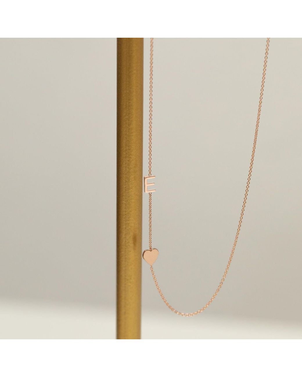 Maya Brenner Metallic Monogram Necklace With Heart 14K