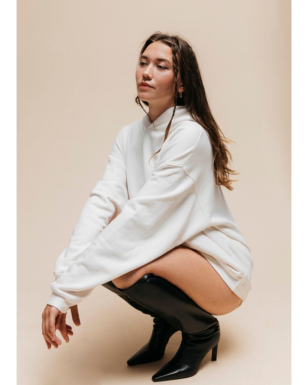 Ocio Leisurewear White Oversized Hoodie