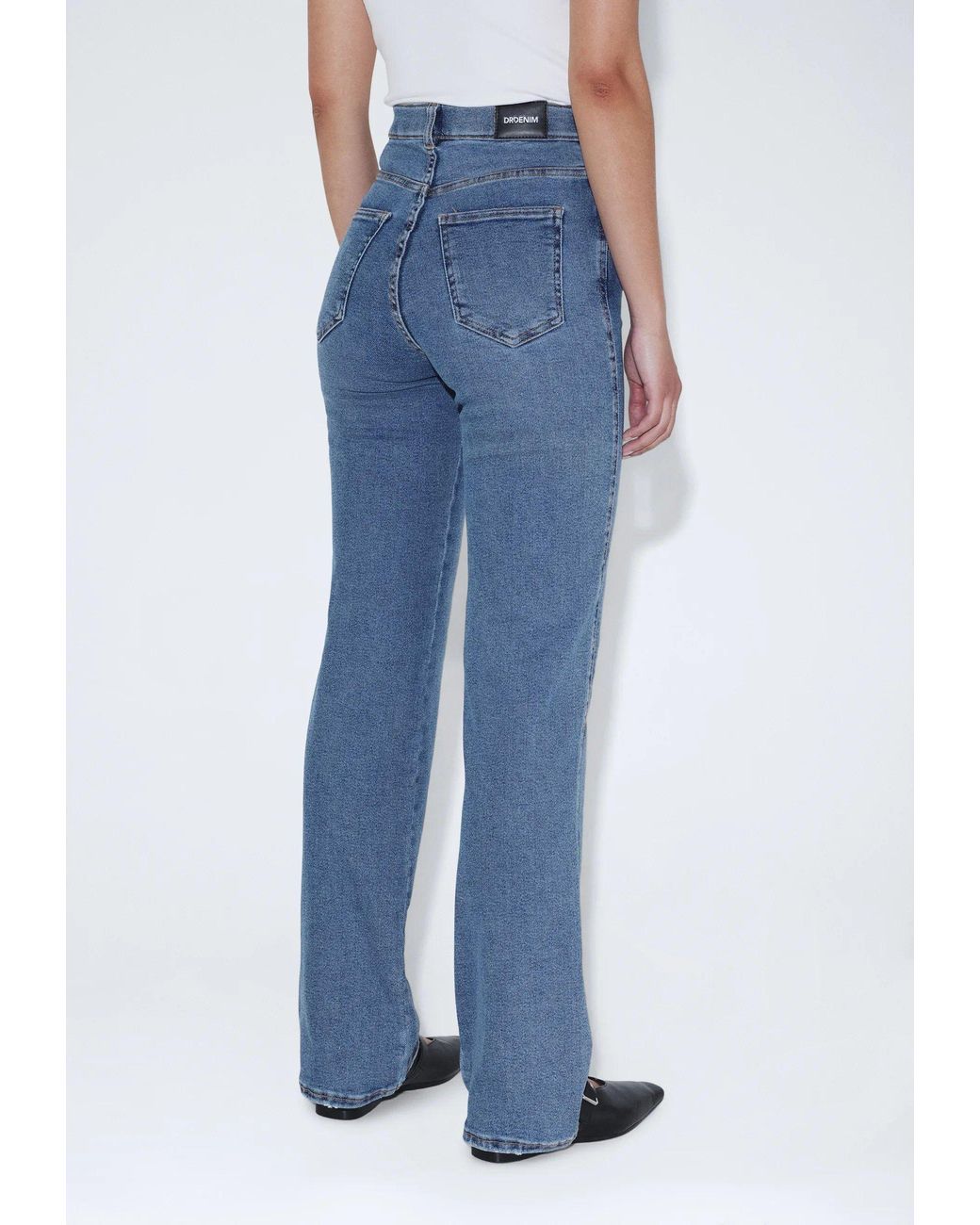 Dr. Denim Blue Moxy High Straight- Cape Sky Worn Hem