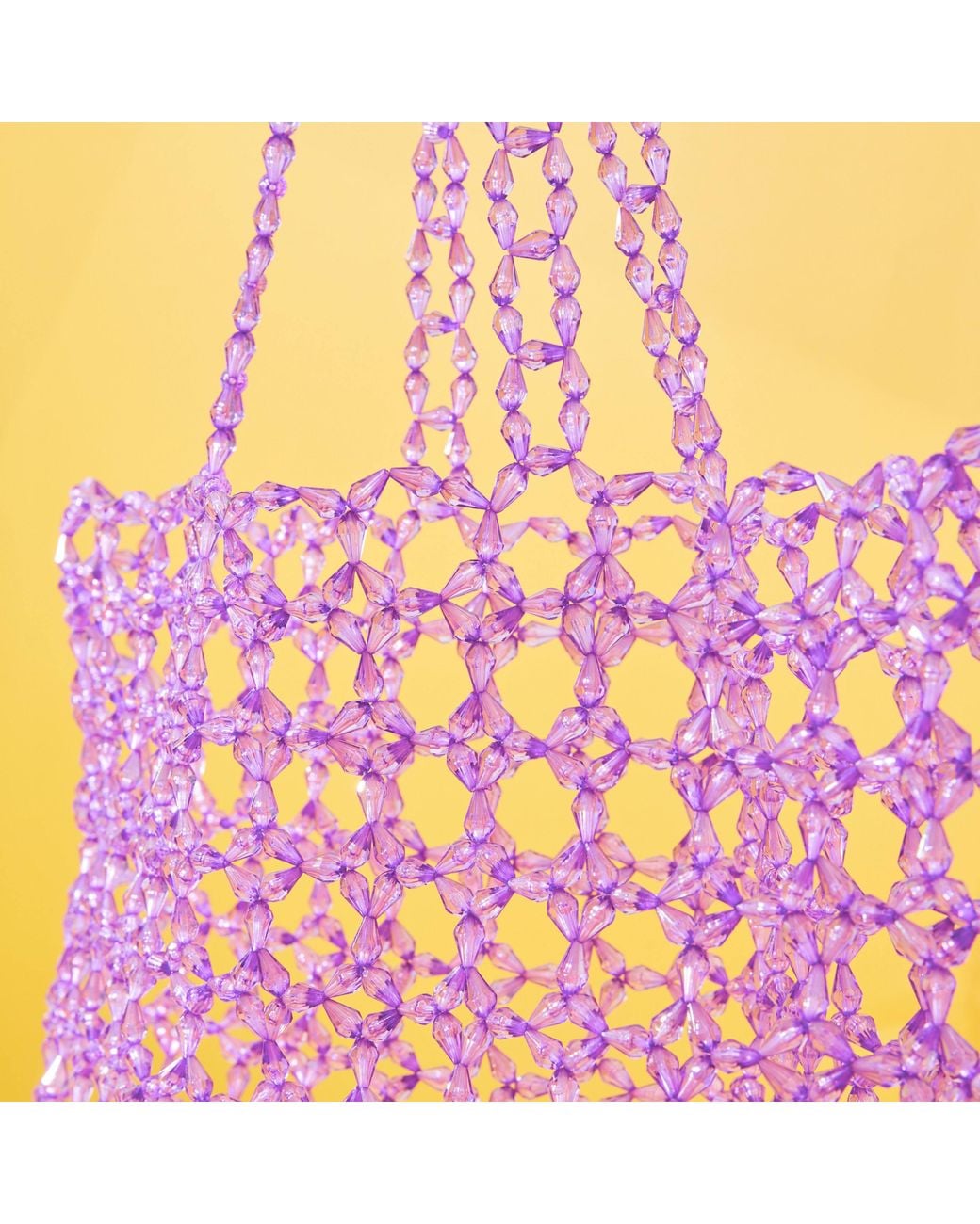 Tillie Beads Purple Honeycomb Beaded Tote Bag