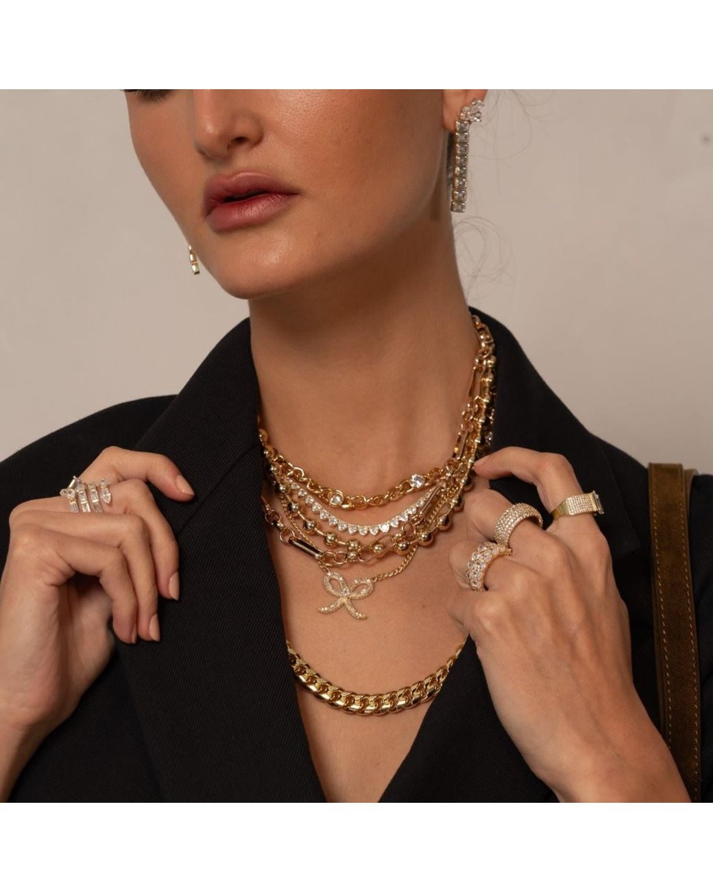 SHYMI Metallic Paper Clip And Circle Chain