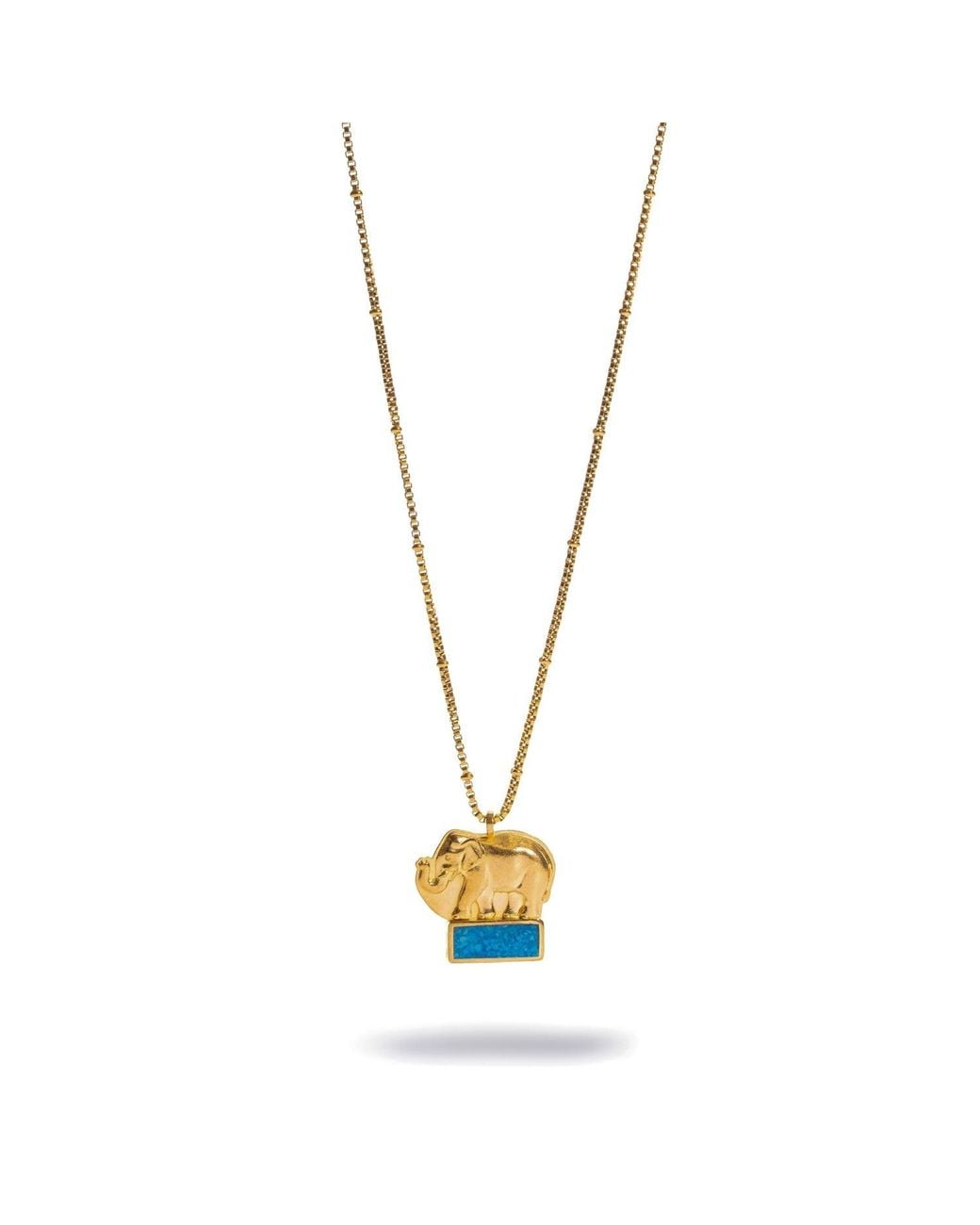 Ebru Jewelry Metallic Lucky Elephant Mosaic Pendant Necklace